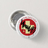 Systeemkruis - rood ronde button 3,2 cm (Voorkant /achterkant)