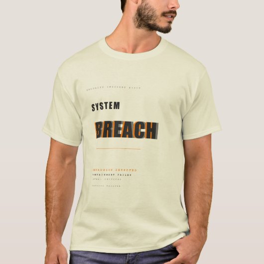 Systeemschending Cybersecurity Typografie Ontwerp T-shirt (Voorkant)