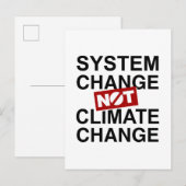 Systeemverandering niet klimaatverandering briefkaart (Voorkant / Achterkant)