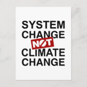 Systeemverandering niet klimaatverandering briefkaart (Voorkant)