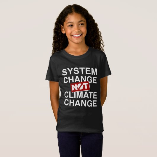 Systeemverandering niet klimaatverandering t-shirt (Voorkant volledig)