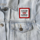 Systeemverandering niet klimaatverandering vierkante button 5,1 cm (In situ)