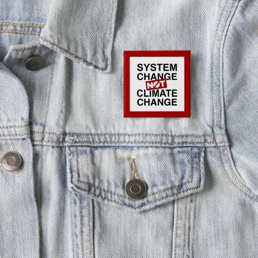 Systeemverandering niet klimaatverandering vierkante button 5,1 cm (In situ)