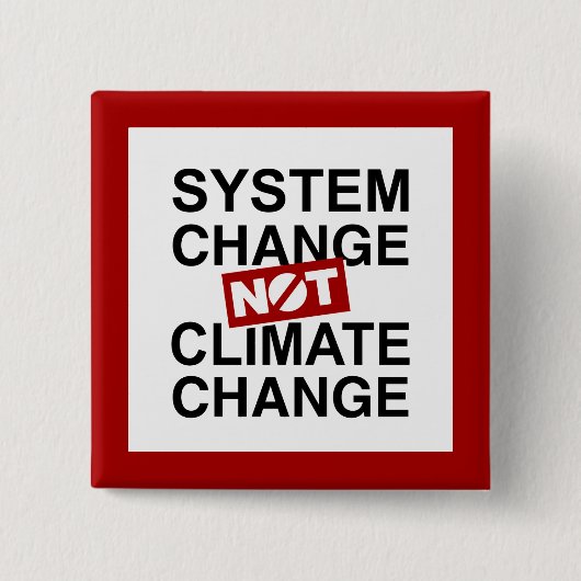 Systeemverandering niet klimaatverandering vierkante button 5,1 cm (Voorkant)