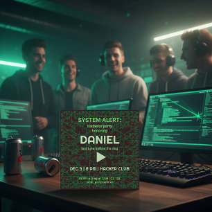 Systeemwaarschuwing Hacker Trouwfeest Uitnodiging