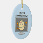 System Administrator Egghead Keramisch Ornament (Rechts)