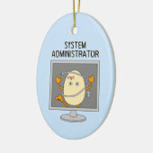 System Administrator Egghead Keramisch Ornament (Links)