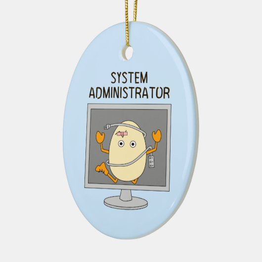 System Administrator Egghead Keramisch Ornament (Links)