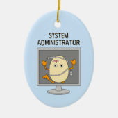 System Administrator Egghead Keramisch Ornament (Voorkant)