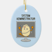 System Administrator Egghead Keramisch Ornament (Achterkant)