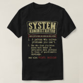 System Administrator Gift Funny Dictionary Definit T-shirt (Design voorkant)