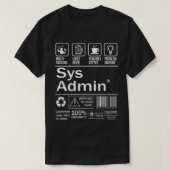 System Administrator Product Label Unix Linux Cof T-shirt (Design voorkant)