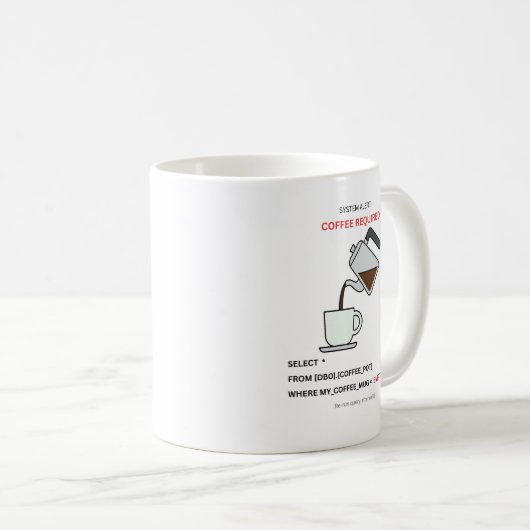 System Alert Coffee Required SQL Humor Mug Koffiemok (Voorkant rechts)