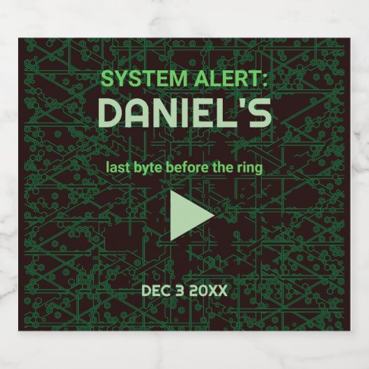 System Alert Hacker Bachelor Party Beer Label Bier Etiket (Enkel label)