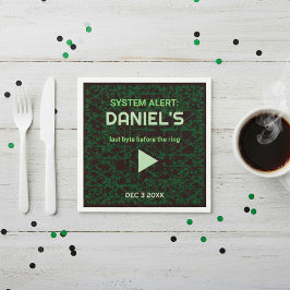 System Alert Hacker Bachelor Party Napkins Servet