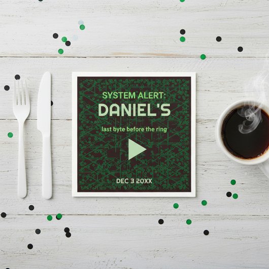 System Alert Hacker Bachelor Party Napkins Servet