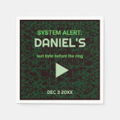 System Alert Hacker Bachelor Party Napkins Servet (Voorkant)