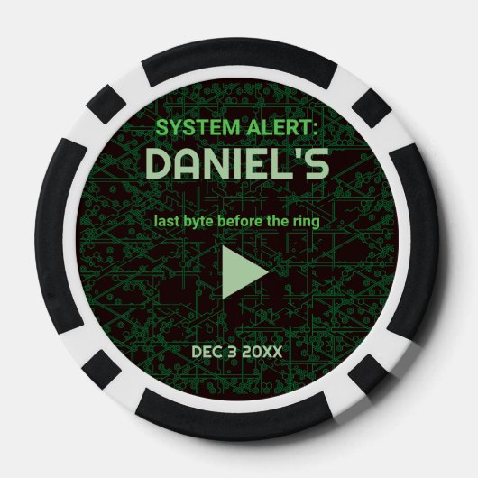 System Alert Hacker Bachelor Party Poker Chips (Achterkant)