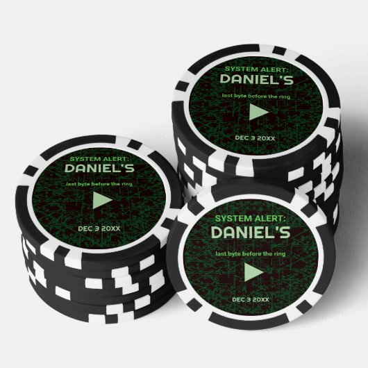 System Alert Hacker Bachelor Party Poker Chips (Opstapeling)