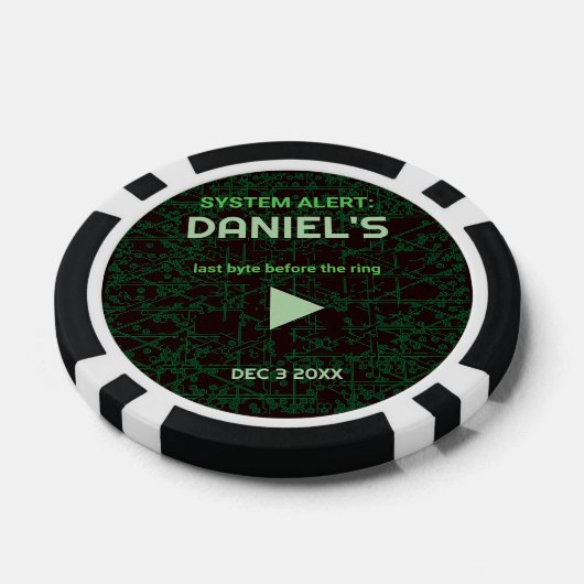 System Alert Hacker Bachelor Party Poker Chips (Enkel)