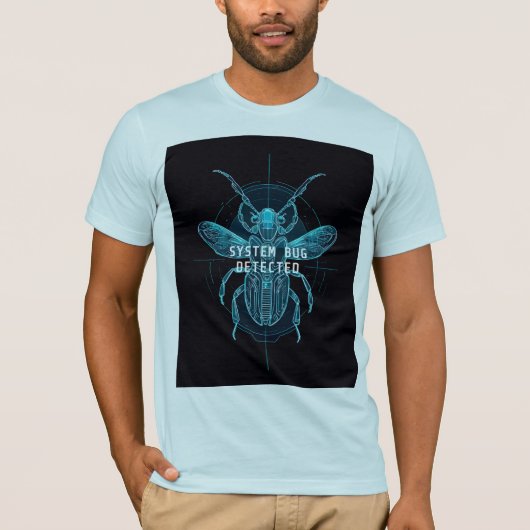System Bug Detected Funny Cybernetic Tech T-shirt (Voorkant)