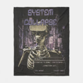 System Collapse - Techno-Dystopische Streetwear Fleece Deken (Voorkant)