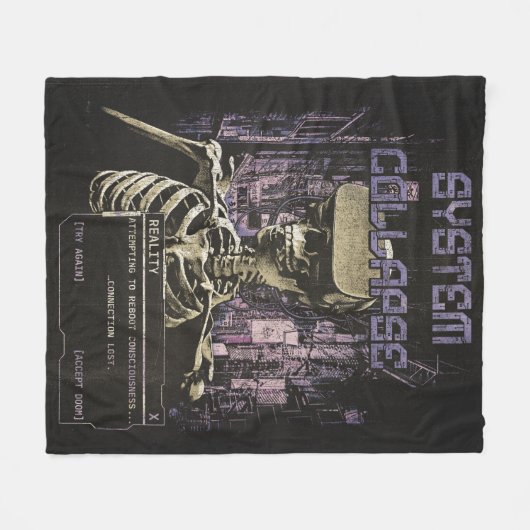 System Collapse - Techno-Dystopische Streetwear Fleece Deken (Voorkant (Horizontaal))