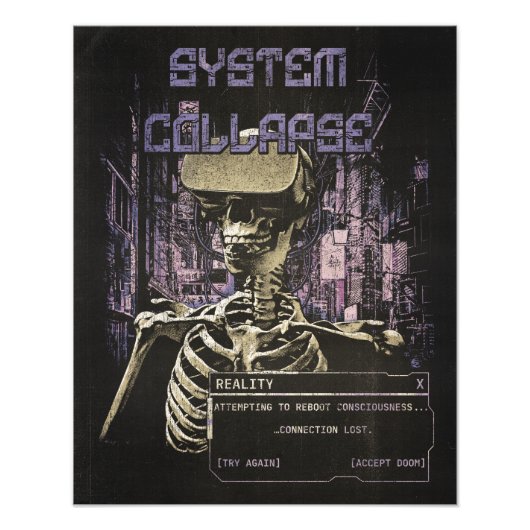 System Collapse - Techno-Dystopische Streetwear Foto Afdruk (Voorkant)