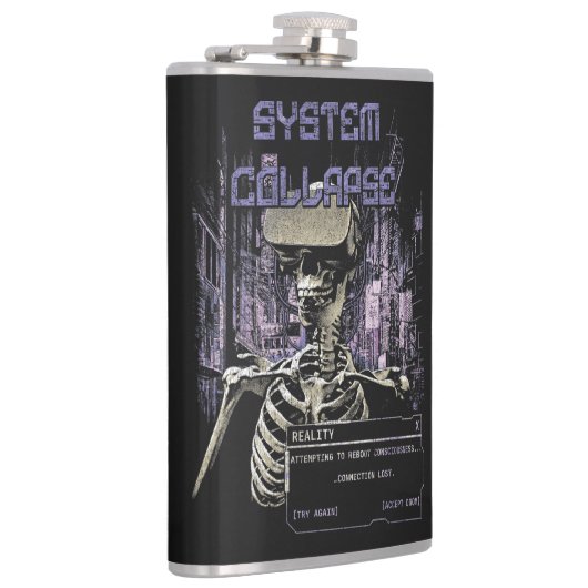 System Collapse - Techno-Dystopische Streetwear Heupfles (Rechts)