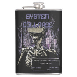 System Collapse - Techno-Dystopische Streetwear Heupfles