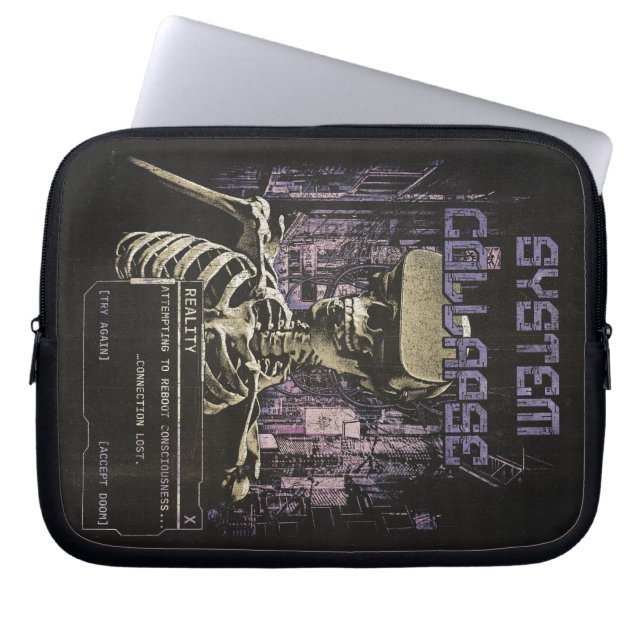 System Collapse - Techno-Dystopische Streetwear Laptop Sleeve (Voorkant)