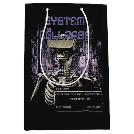 System Collapse - Techno-Dystopische Streetwear Medium Cadeauzakje (Voorkant)