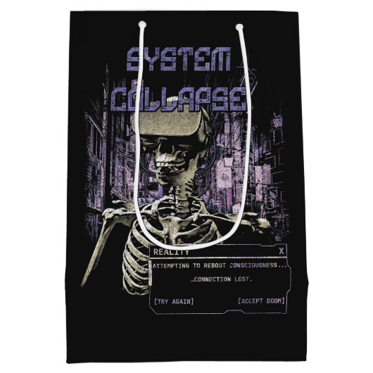 System Collapse - Techno-Dystopische Streetwear Medium Cadeauzakje (Achterkant)