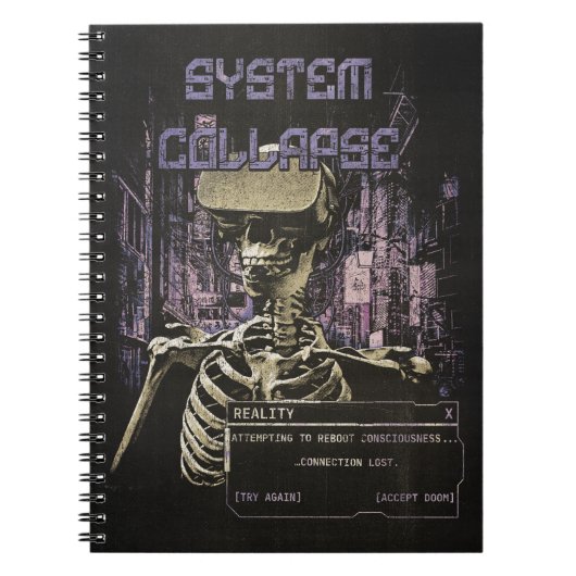 System Collapse - Techno-Dystopische Streetwear Notitieboek (Voorkant)