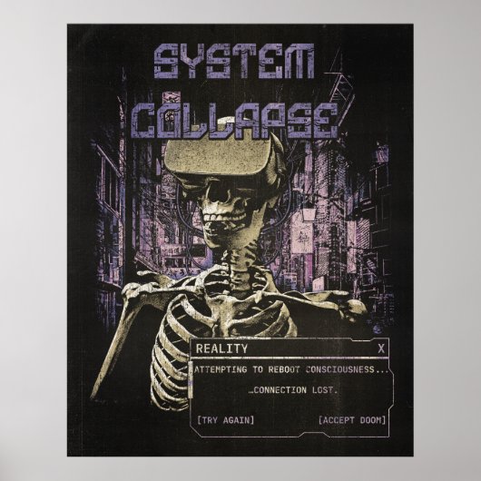 System Collapse - Techno-Dystopische Streetwear Poster (Voorkant)