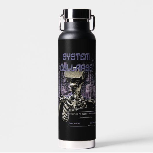 System Collapse - Techno-Dystopische Streetwear Waterfles (Voorkant)