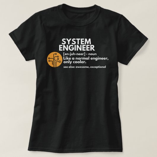System Engineer Definition Software Engineering GI T-shirt (Design voorkant)