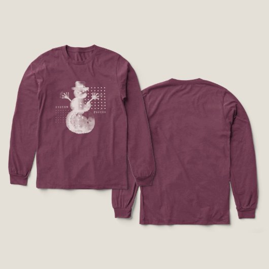 System Frozen Glitch Halftone Snowman Tech T-Shirt (Voorkant /achterkant)