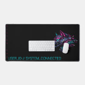 SYSTEM_GMR Cyber Wolf Neon Glitch Gaming Bureaumat (Keyboard & Muis)