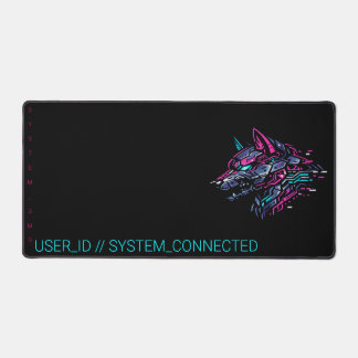 SYSTEM_GMR Cyber Wolf Neon Glitch Gaming Bureaumat