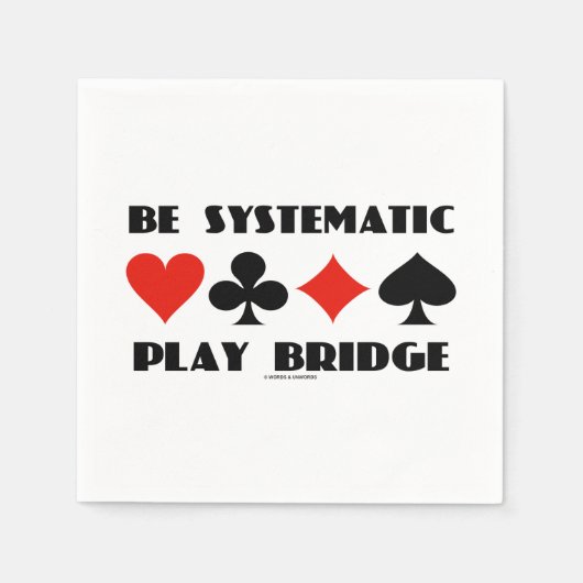 Systematisch Play Bridge-advies Vier kaartcircuits Servet (Voorkant)