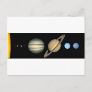 Système solaire à l'échelle - Schaal zonnestelsel Briefkaart