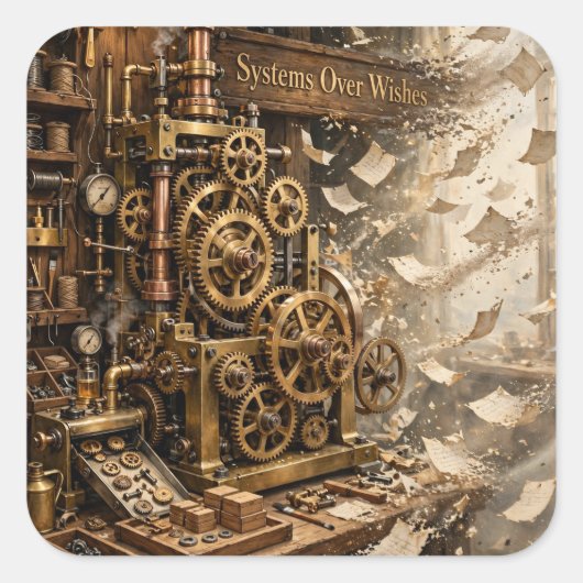 "Systemen boven Wensen" Productiviteit Sticker (Voorkant)