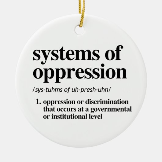 Systemen van onderdrukking Definitie Keramisch Ornament (Voorkant)