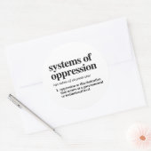 Systemen van onderdrukking Definitie Ronde Sticker (Envelop)