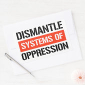 Systemen van onderdrukking ontmantelen rechthoekige sticker (Envelop)