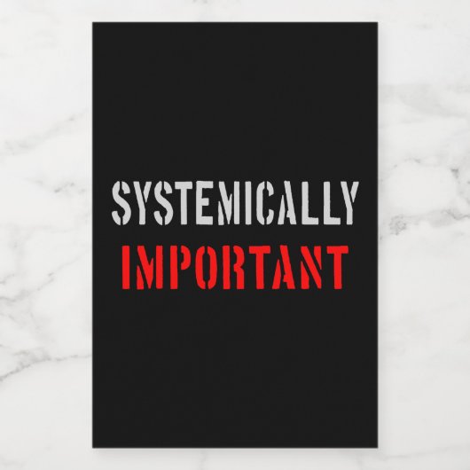 Systemisch belangrijk voedselcontainer etiket (Enkel label)