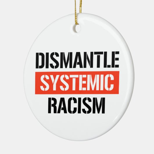 Systemisch racisme ontmantelen keramisch ornament (Links)