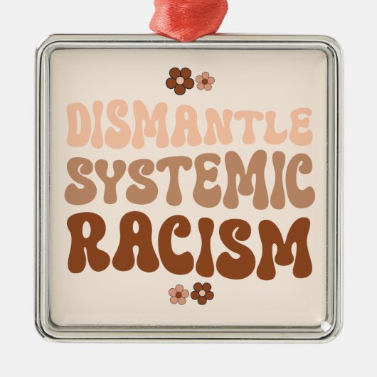 Systemisch racisme ontmantelen metalen ornament (Voorkant)