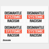 Systemisch racisme ontmantelen rechthoekige sticker (Vel)